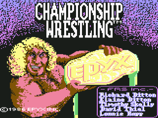Championship Wrestling title screen for Commodore 64